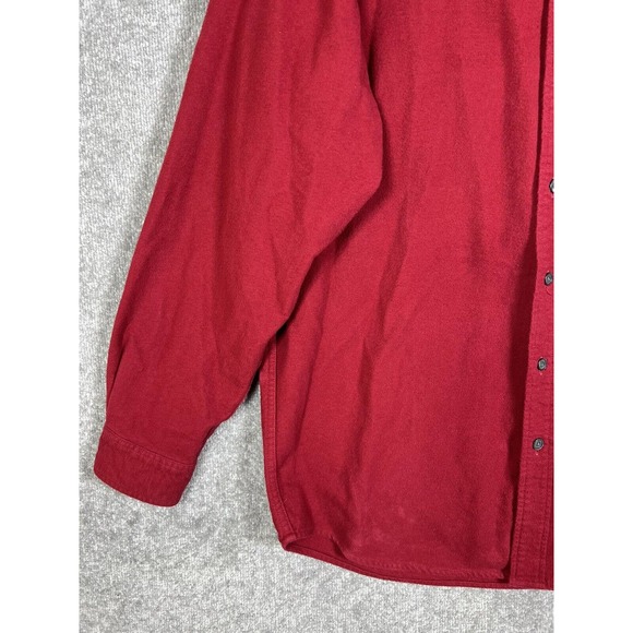 Eddie Bauer Long Sleeve Button‎ Down Flannel Shirt Mens Large Tall Red Pocket - Picture 8 of 14